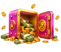 LetsJackpot verificatie: roze kluis met bankbiljetten